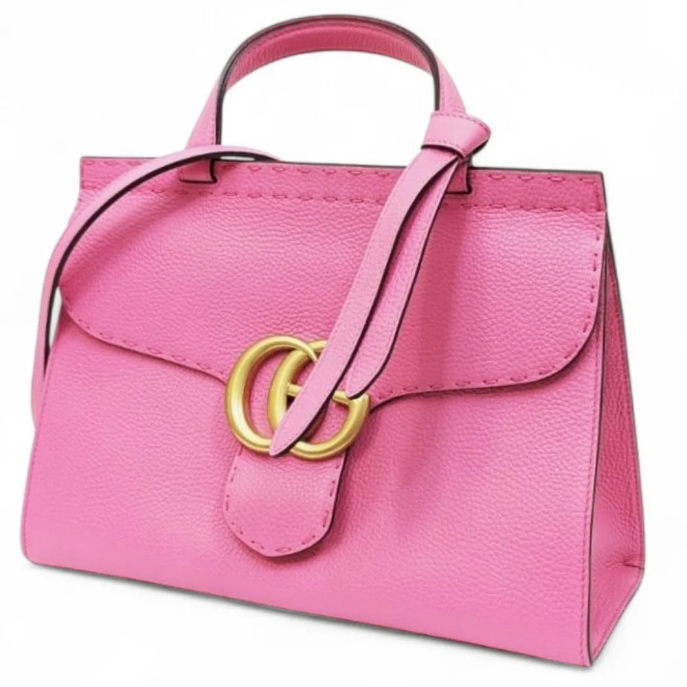 LIKE NEW Authentic GUCCI Bubblegum Pink Marmont Crossbody Bag - Picture 7 of 12